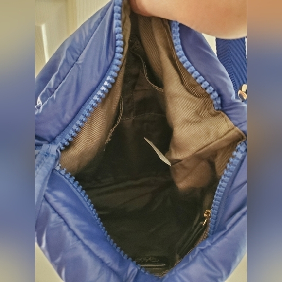 Dolce Vita Collection Blue & Gold Crossbody Puffer Bag | (Like New) - Picture 10 of 13